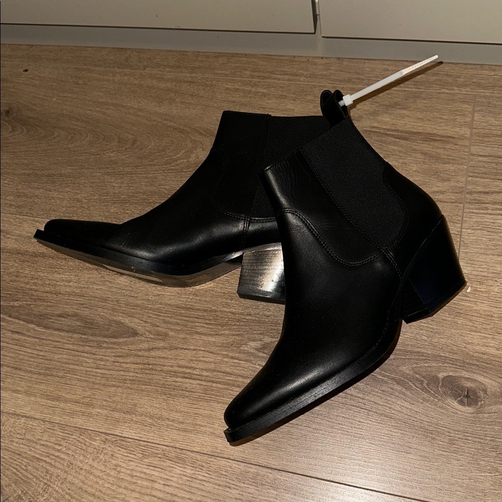 Everlane Western Black Booties Size 6.5 - Picture 6 of 11